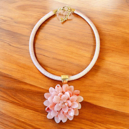 Flower Necklace | Pink Necklace | Floral | Pastel | Short