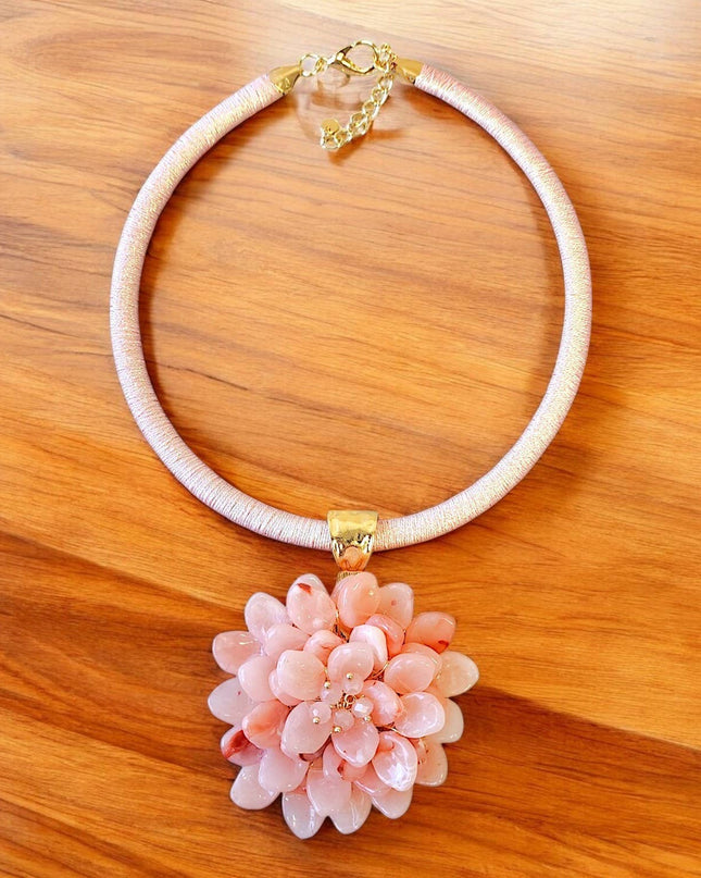 Flower Necklace | Pink Necklace | Floral | Pastel | Short