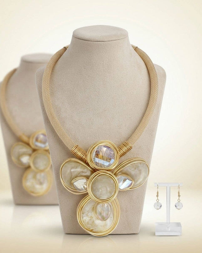 Creamy Ivory Flower Pendant Handmade Necklace