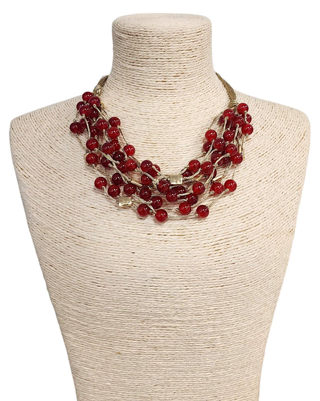 Red Necklace | Gumball Necklace | Beaded Necklace | Layer