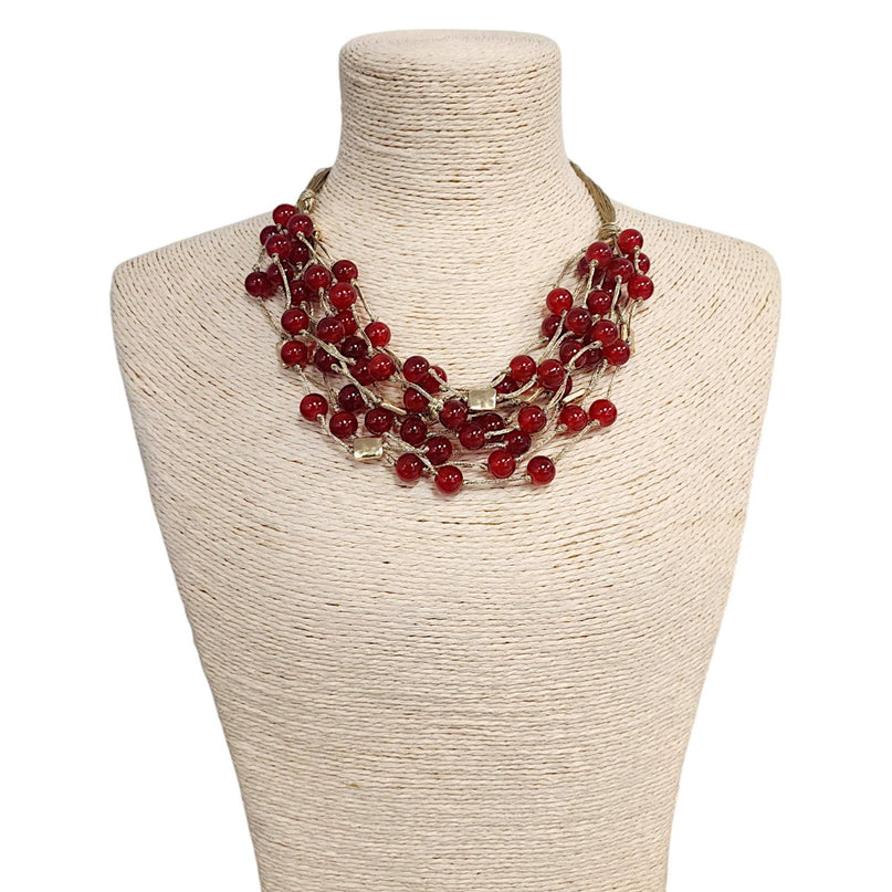 Red Necklace | Gumball Necklace | Beaded Necklace | Layer