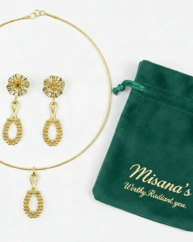 Radiant and sculptural 2pc golden Loop Set