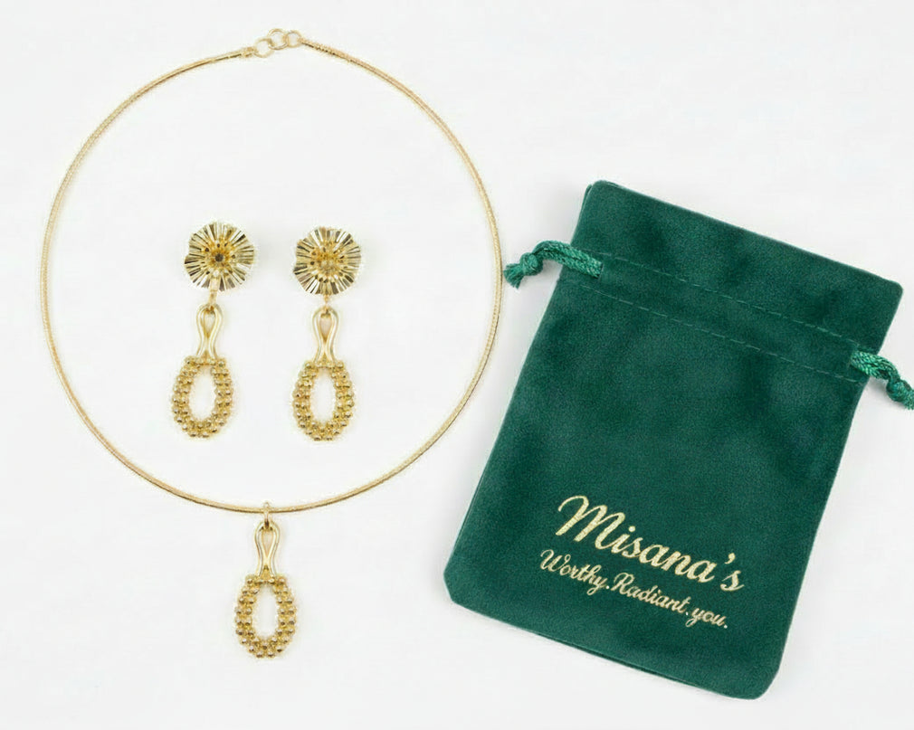 Radiant and sculptural 2pc golden Loop Set