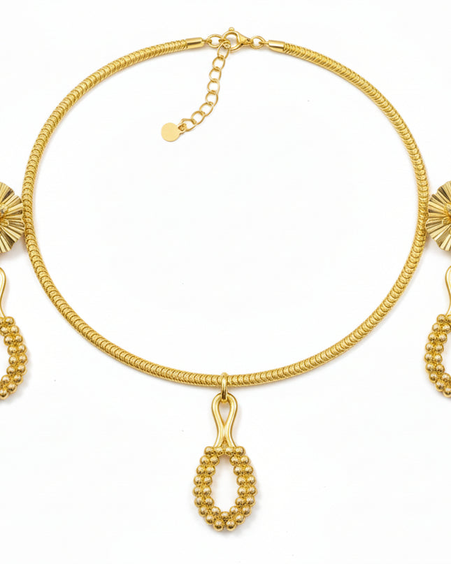 Radiant and sculptural 2pc golden Loop Set