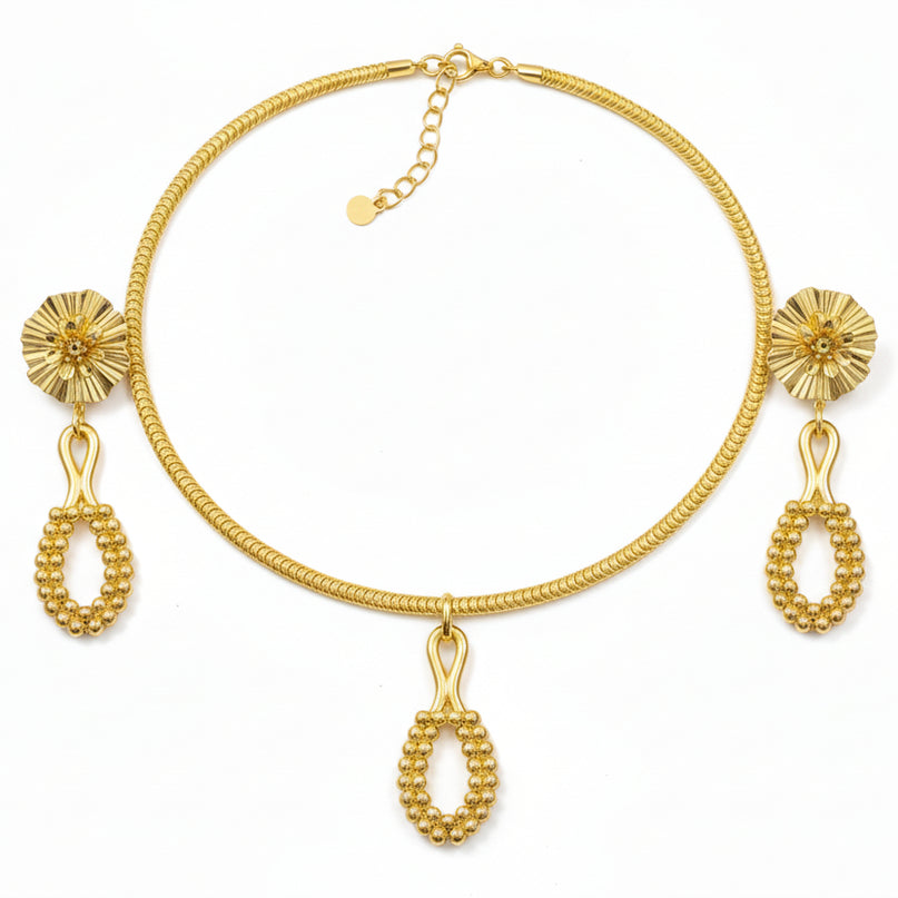 Radiant and sculptural 2pc golden Loop Set