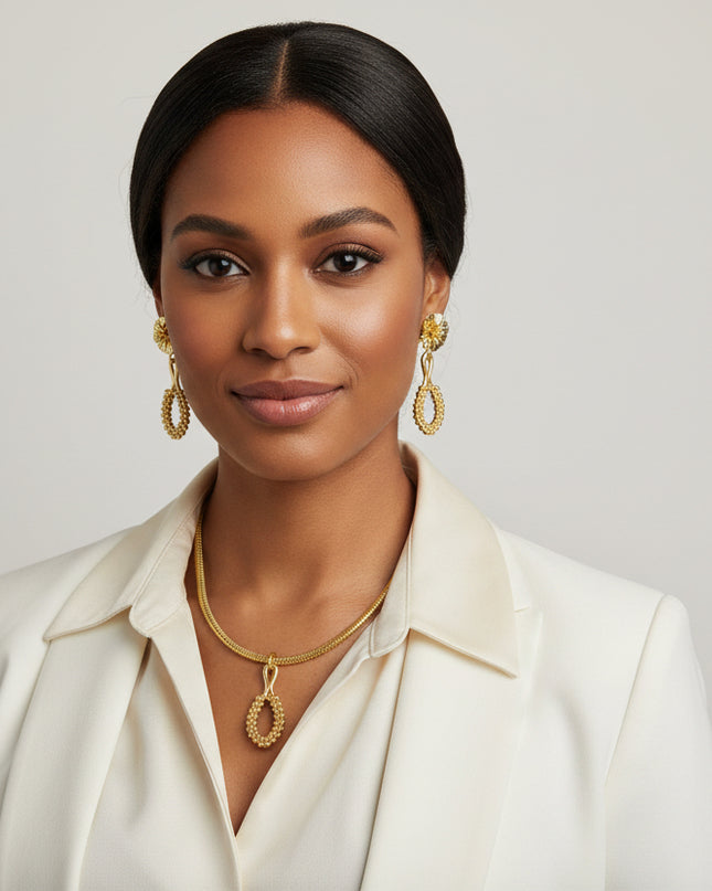 Radiant and sculptural 2pc golden Loop Set