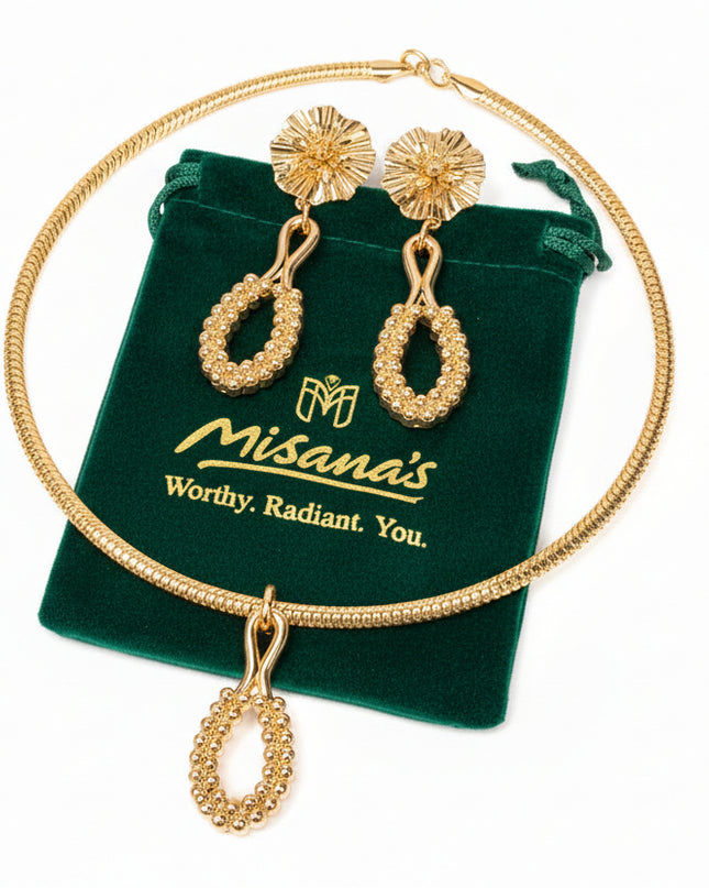 Radiant and sculptural 2pc golden Loop Set