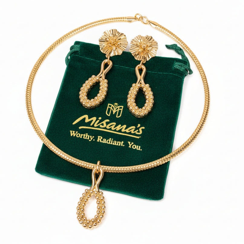 Radiant and sculptural 2pc golden Loop Set