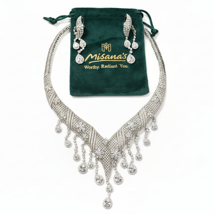 Regal Cascade Zirconia Bridal Jewelry Set –