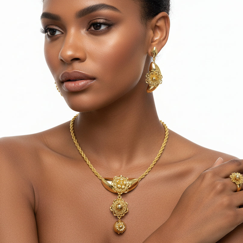 Golden Bloom Cascade Set