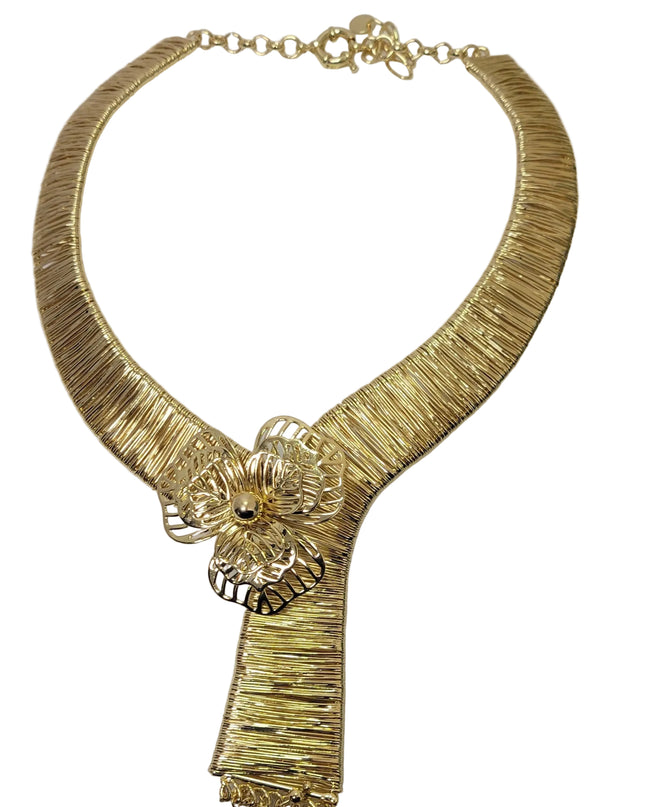 Golden Orchid Wire-Work Jewelry Set