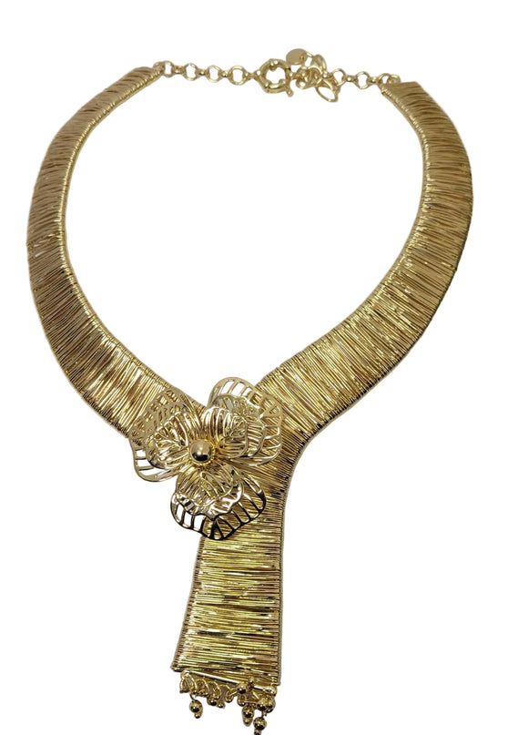 Golden Orchid Wire-Work Jewelry Set