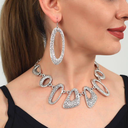 Antique Silver Boho Design Jewelry Set