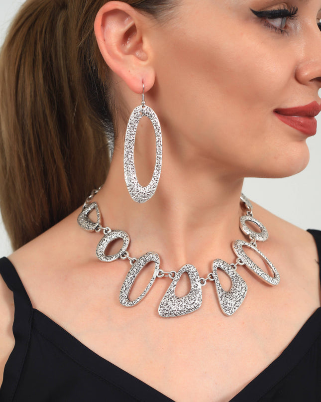 Antique Silver Boho Design Jewelry Set