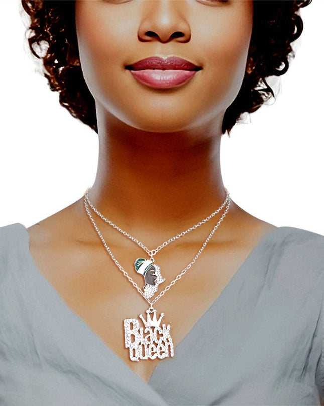 Silver Black Queen 2 Pcs Chains