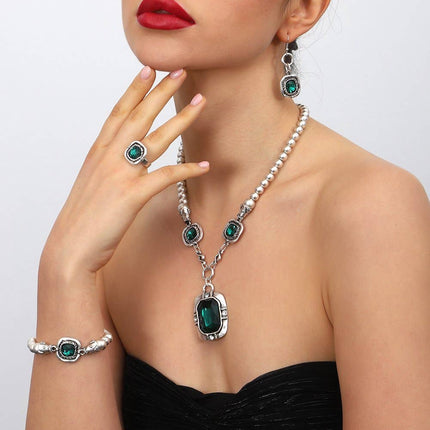 Fine silver plated hand made jewelry set