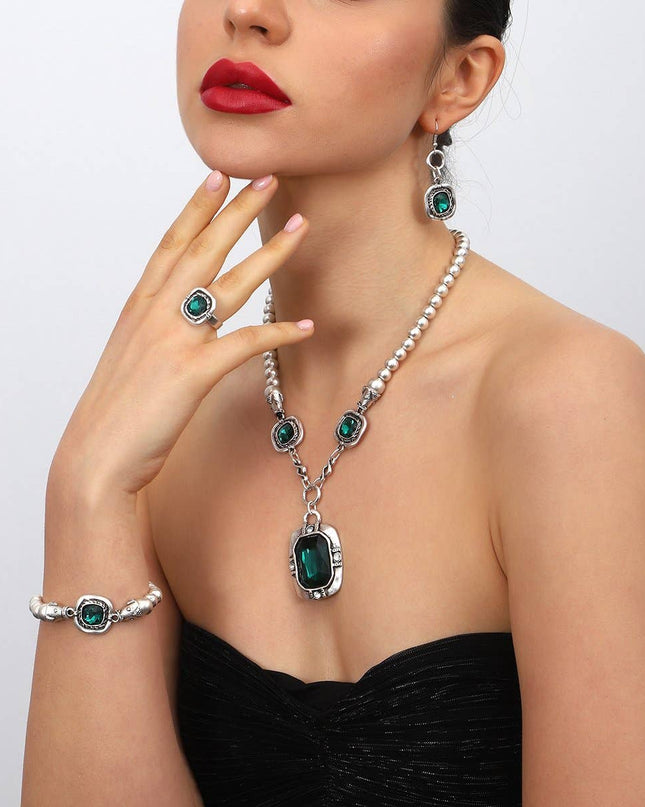 Fine silver plated hand made jewelry set