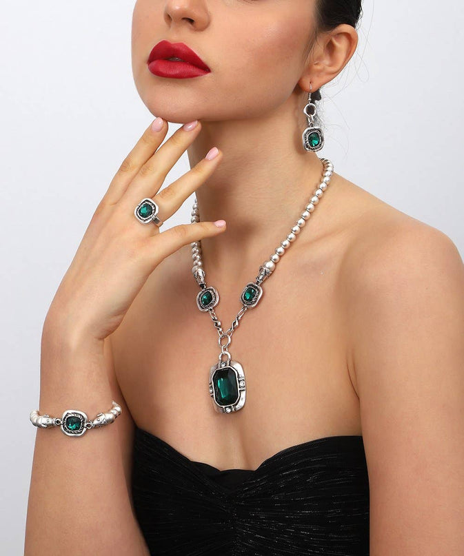 Fine silver plated hand made jewelry set