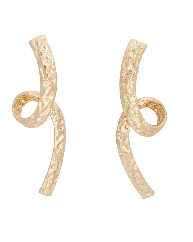 Stud Long Edgy Gold Looped Metal Earrings Women