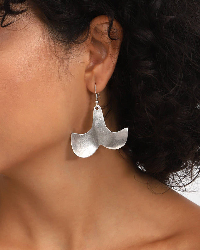 Antique Silver Plated Boho Design Earrings