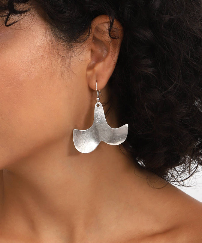 Antique Silver Plated Boho Design Earrings