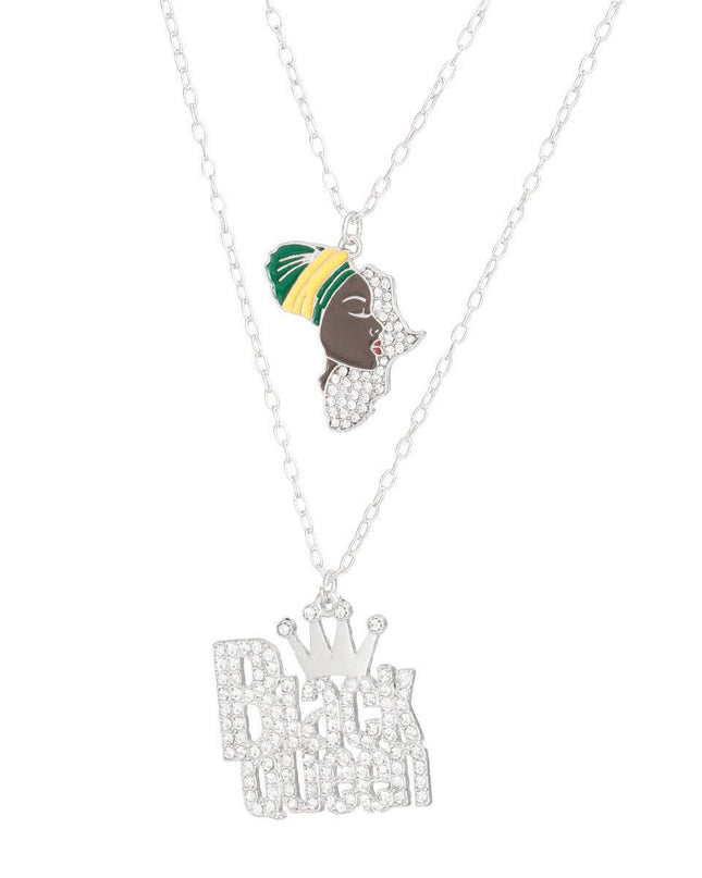 Silver Black Queen 2 Pcs Chains