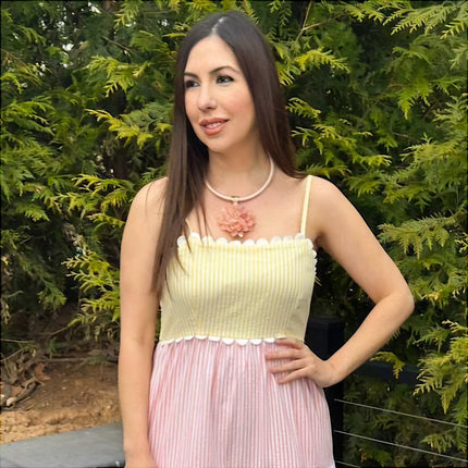 Flower Necklace | Pink Necklace | Floral | Pastel | Short