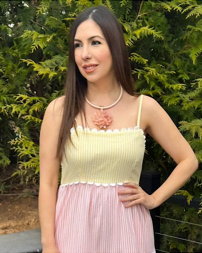 Flower Necklace | Pink Necklace | Floral | Pastel | Short