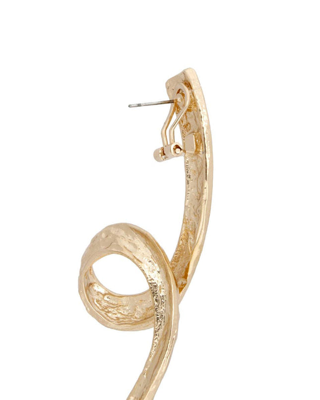 Stud Long Edgy Gold Looped Metal Earrings Women