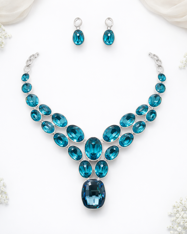 Azure Cascade Zirconia Jewelry Set