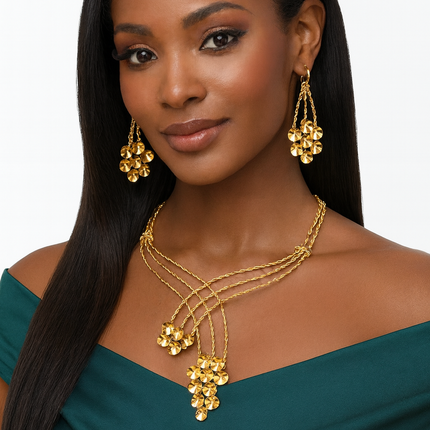 Golden Cascade Glam Set