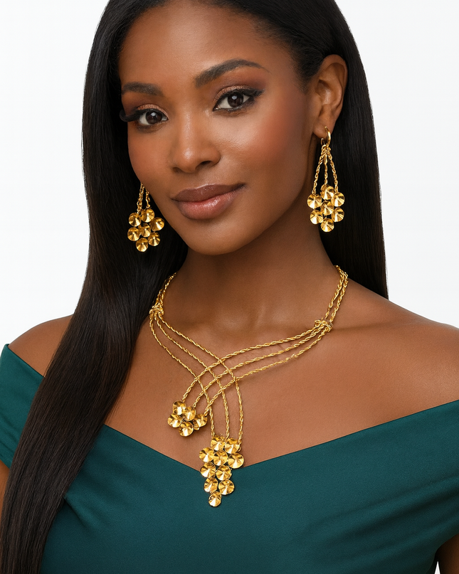Golden Cascade Glam Set