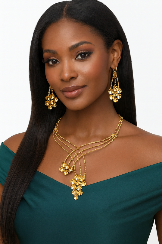 Golden Cascade Glam Set
