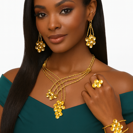 Golden Cascade Glam Set