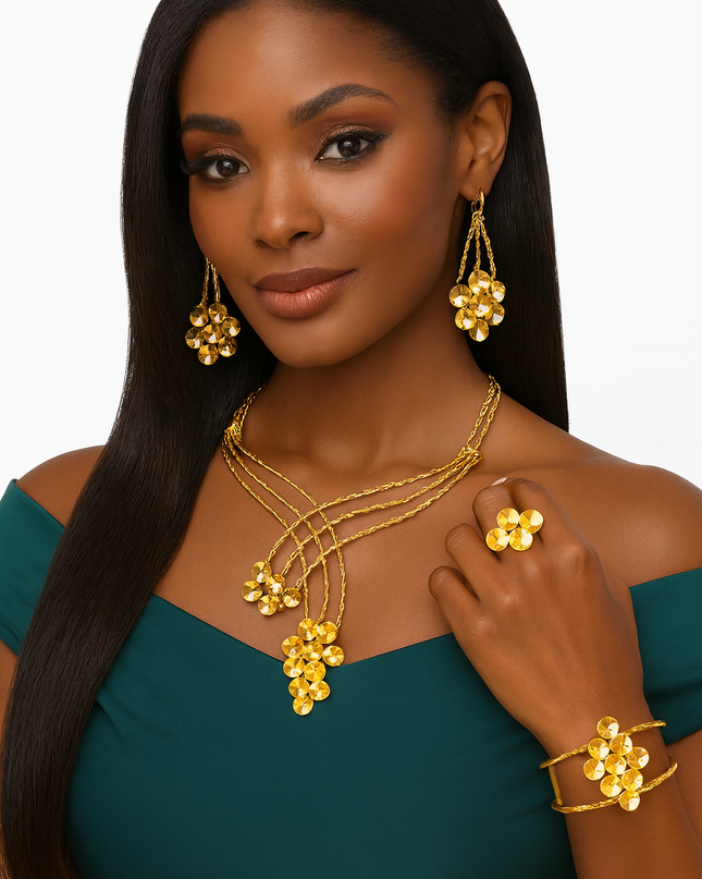 Golden Cascade Glam Set
