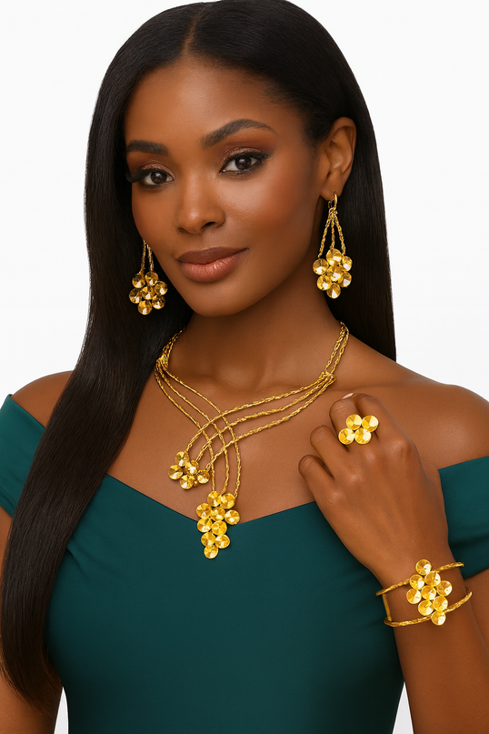Golden Cascade Glam Set