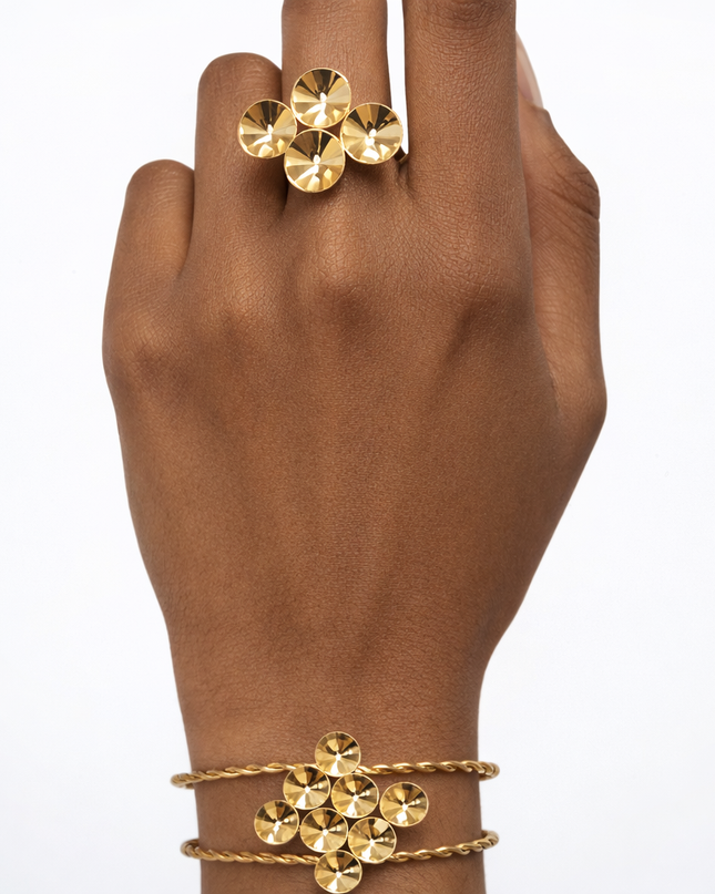 Golden Cascade Glam Set