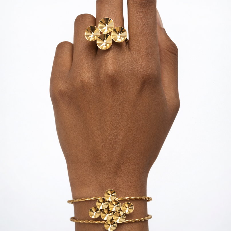 Golden Cascade Glam Set