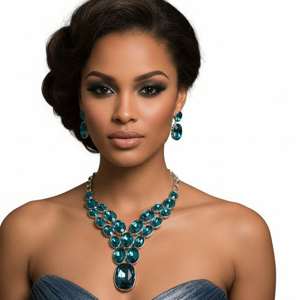 Azure Cascade Zirconia Jewelry Set