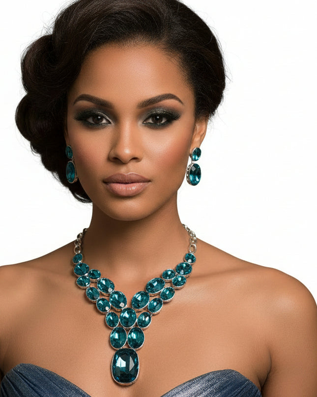 Azure Cascade Zirconia Jewelry Set