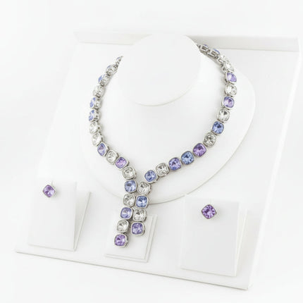 Aureline Blue and Clear Zirconia Jewelry Set – Silver Finish