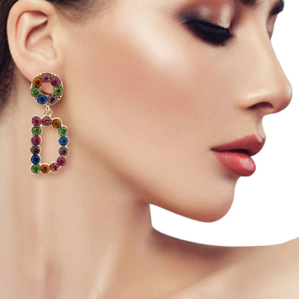 Multi Color Dangling D Avant Grade Initial Earrings