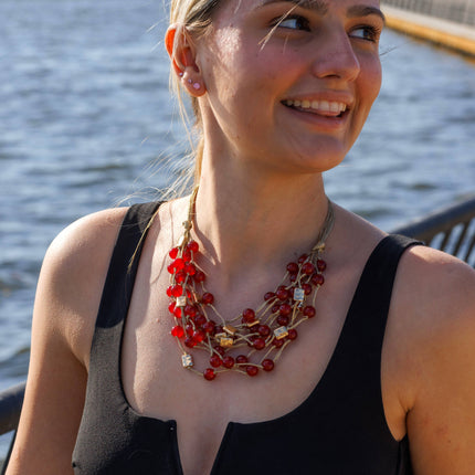 Red Necklace | Gumball Necklace | Beaded Necklace | Layer