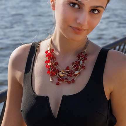 Red Necklace | Gumball Necklace | Beaded Necklace | Layer