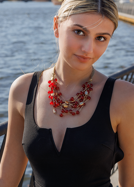 Red Necklace | Gumball Necklace | Beaded Necklace | Layer