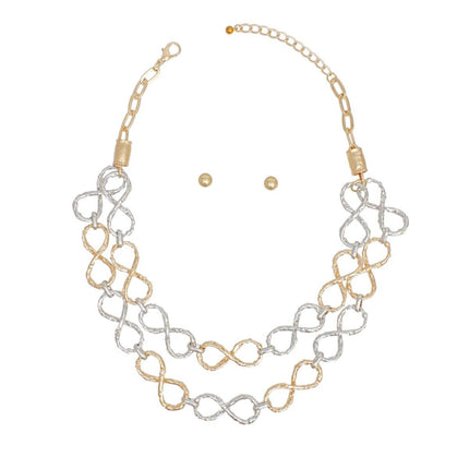 Chain Mixed Infinity Chain Link Rugged Necklace