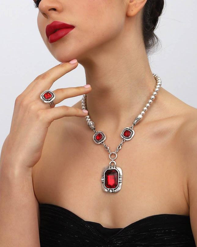 Fine silver plated hand made jewelry set