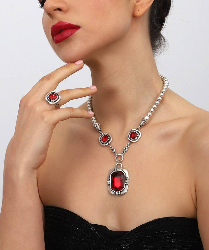 Fine silver plated hand made jewelry set