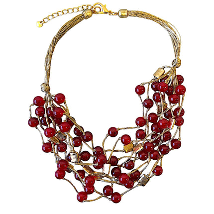 Red Necklace | Gumball Necklace | Beaded Necklace | Layer