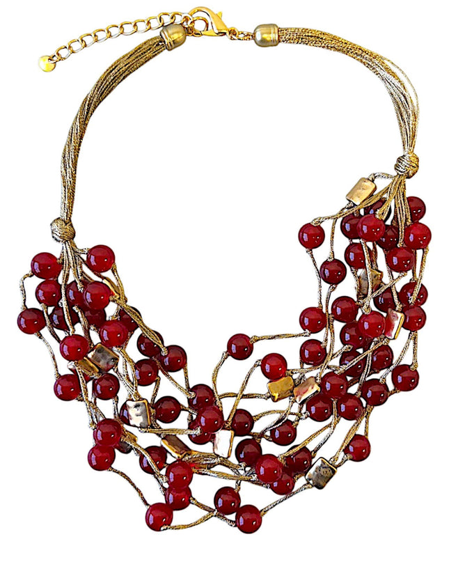 Red Necklace | Gumball Necklace | Beaded Necklace | Layer